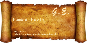 Gumber Edvin névjegykártya